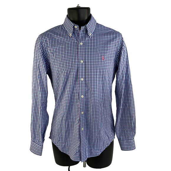 Mens Ralph Lauren Performance Slim Fit Long Sleeve Button Down Shirt Small Blue - Picture 6 of 7